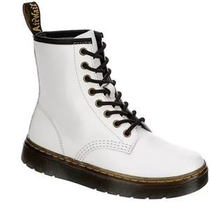 Dr.DR.MARTENS WOMENS ZAVALA COMBAT BOOT - WHITE